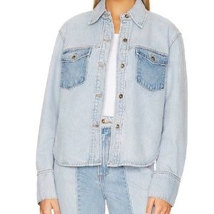 Teddy Mixed Wash "Shacket" (2 toned denim jacket)